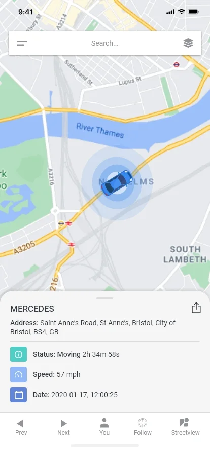 GPSLive real-time map for locating vehicles in rela-time