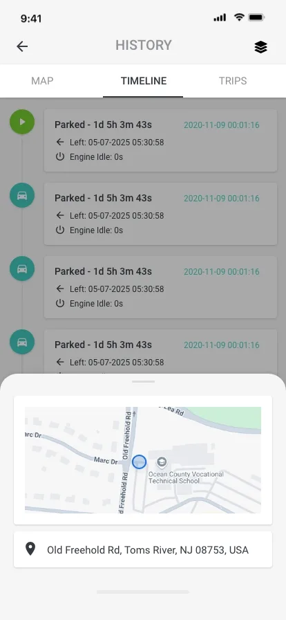 GPSLive User interface for WEB