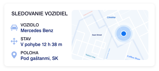 Sledovanie vozidiel v reálnom čase na mape v platforme GPSLive