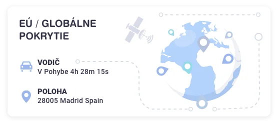 Globálne pokrytie GPS sledovania v EÚ a vo viac ako 155 krajinách