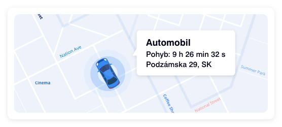  Živé sledovanie vozidiel vozového parku na mape v systéme GPSLive
